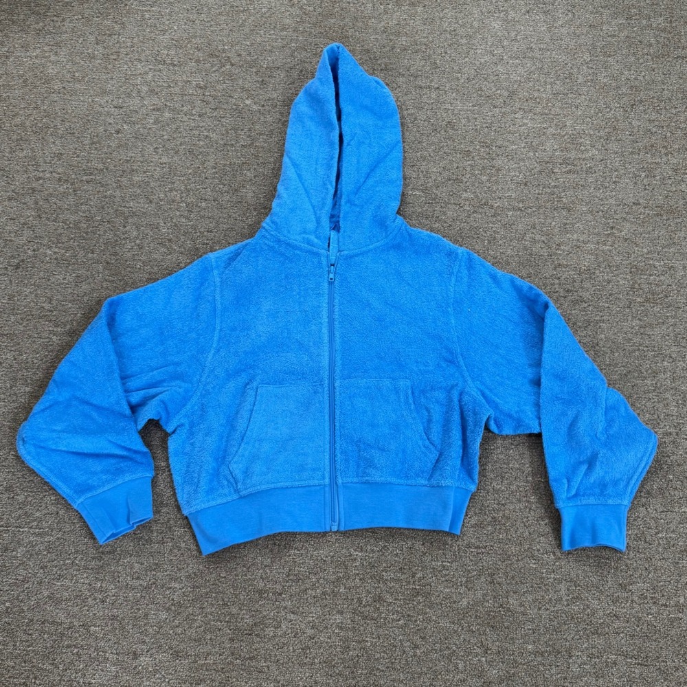 Skims Terry Cover-Ups Zip Up Hoodie Tide Blue CU-ZUP-8001W Womens Size Medium